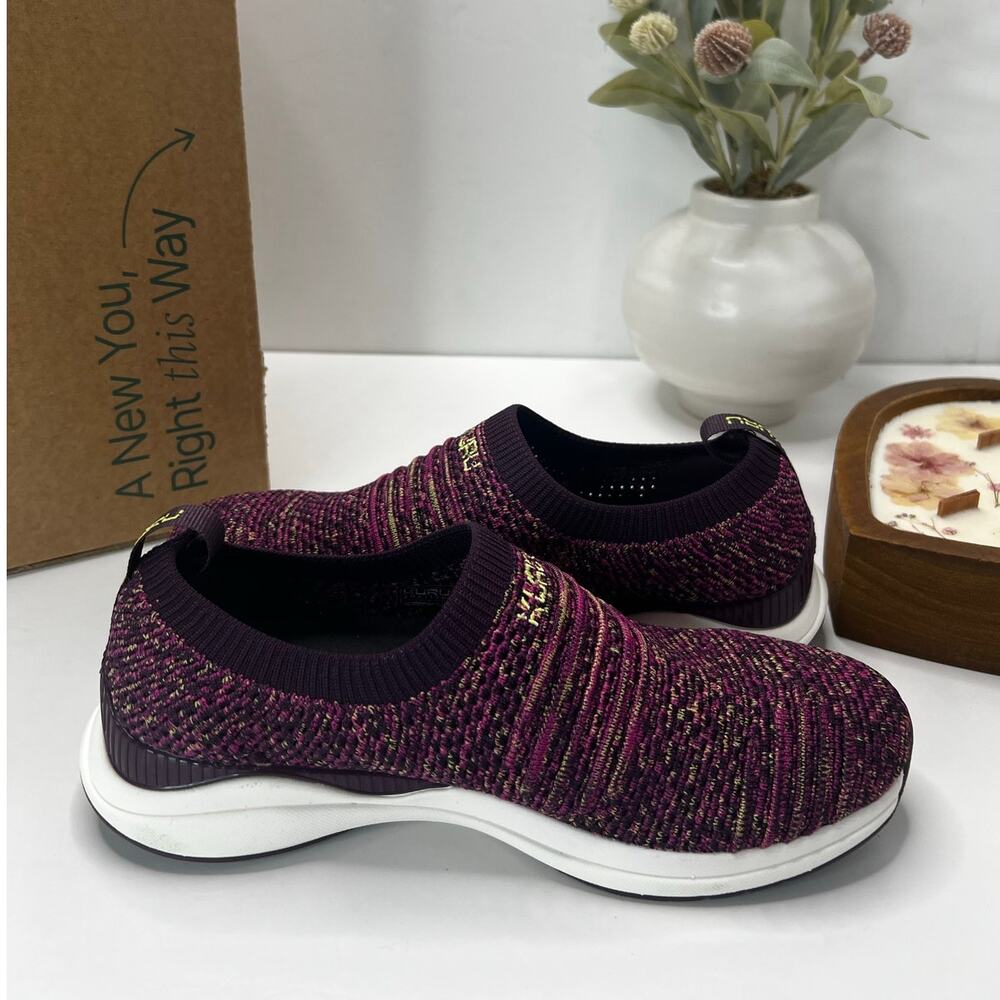 Kuru Stride Novaknit Slip On Comfort Sneaker Plum Purple Confetti Women 6M NWB - Picture 6 of 10
